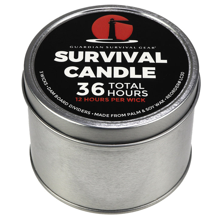 3-Wick 36-Hour Emergency Survival Candle | Long Burning Soy Blend