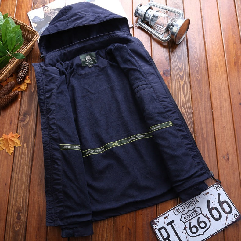 Men’s Autumn & Winter Outdoor Mountaineering Jacket – Casual Velvet