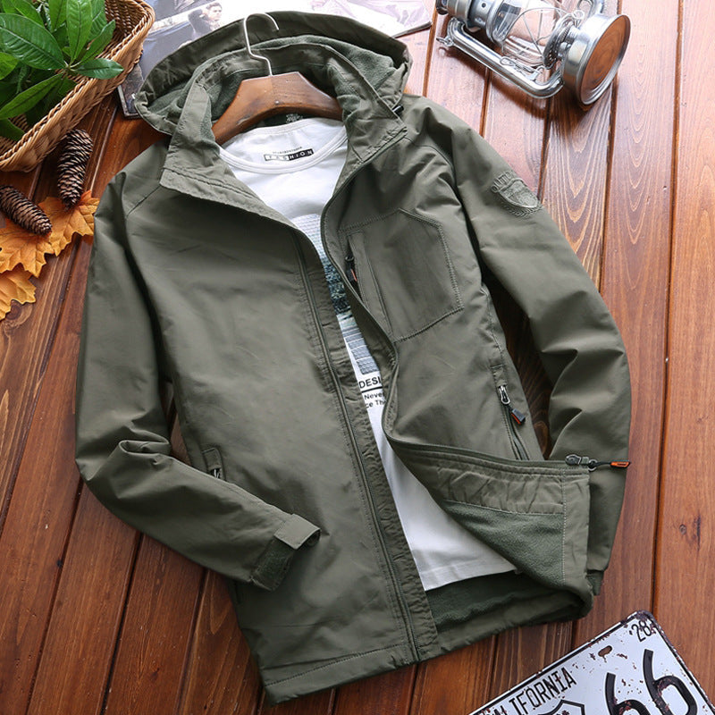 Men’s Autumn & Winter Outdoor Mountaineering Jacket – Casual Velvet