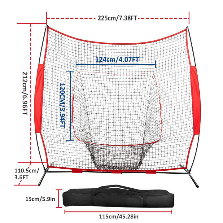 7x7ft Training Net with Bow Frame Carrying Bag for Solo Team Training