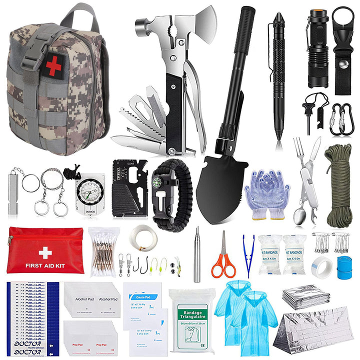125-Piece Professional Survival & First Aid Kit – Outdoor Adventure Gear