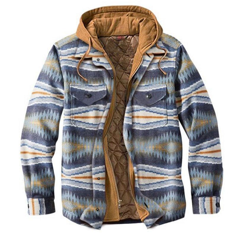 Men’s Autumn/Winter Plaid Hooded Jacket – Soft & Warm Casual Shirt