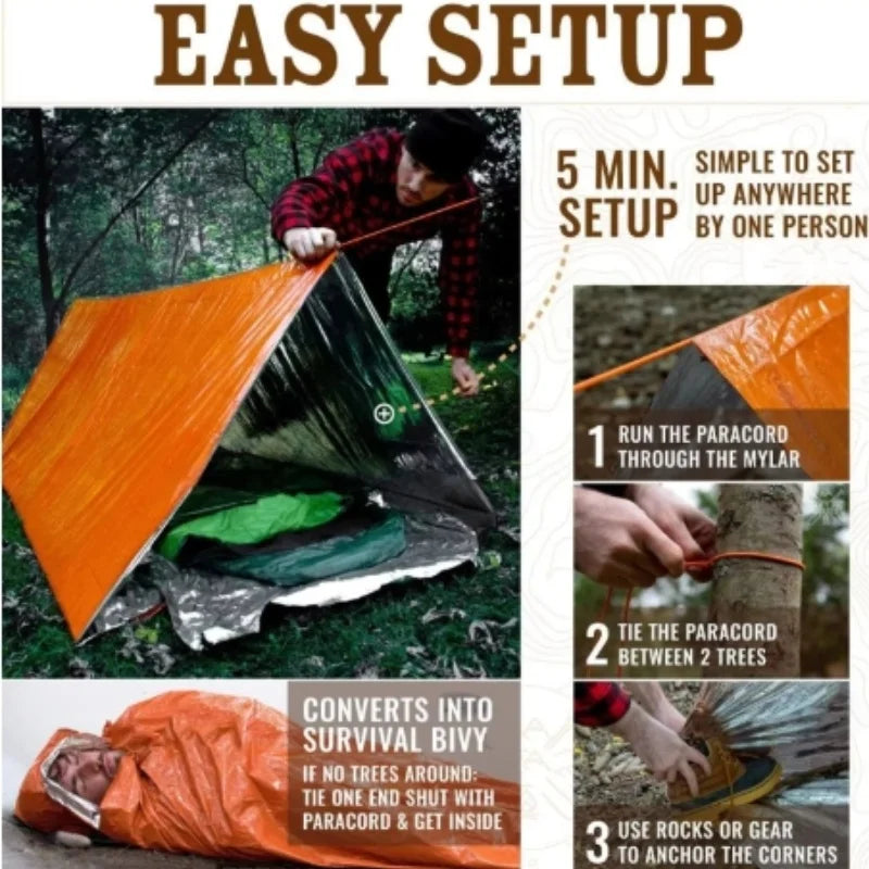 2-Person Waterproof Emergency Camping Tent – Travel & Outdoor Shelter