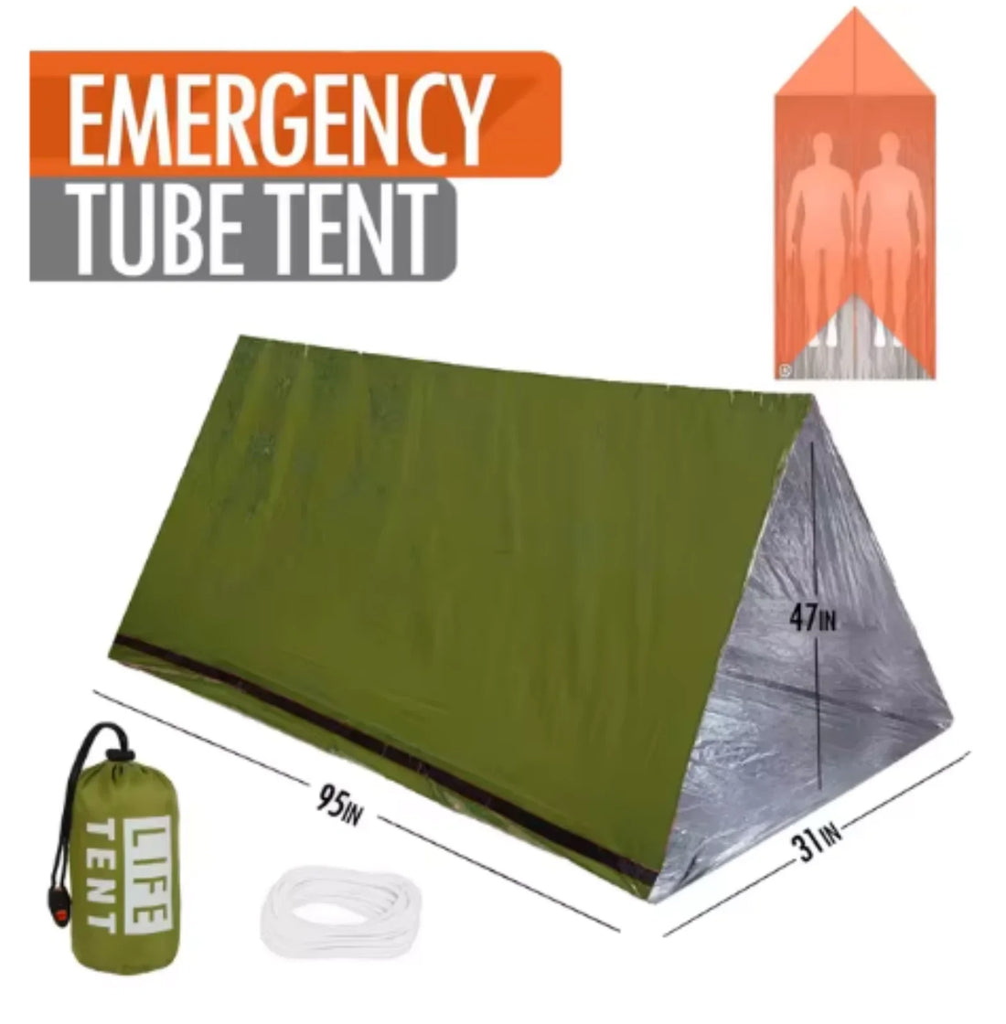 2-Person Waterproof Emergency Camping Tent – Travel & Outdoor Shelter
