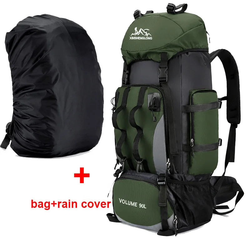 90L Waterproof Hiking & Camping Backpack – Large Capacity Rucksack