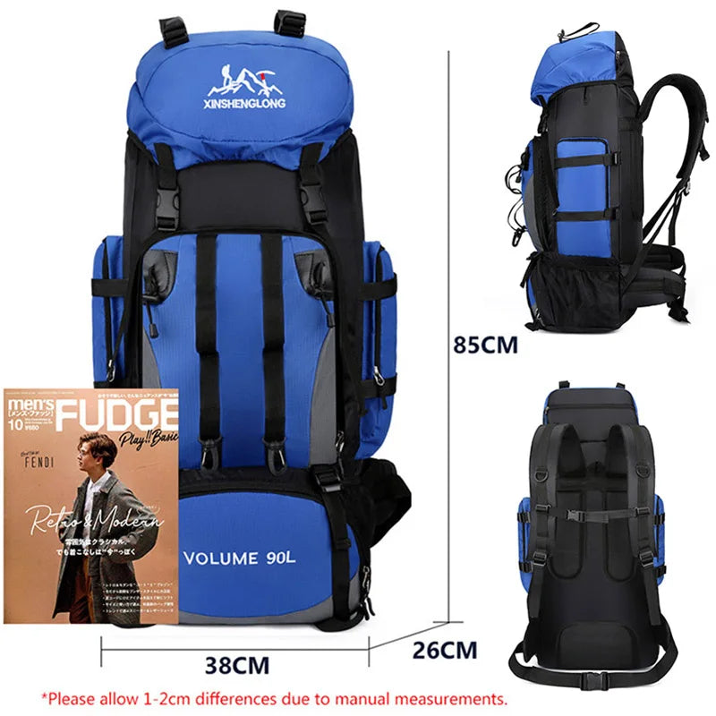 90L Waterproof Hiking & Camping Backpack – Large Capacity Rucksack