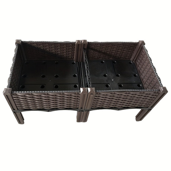 Raised Garden Bed Planter Box w/ Drainage Outdoor Balcony Vegetable Flower