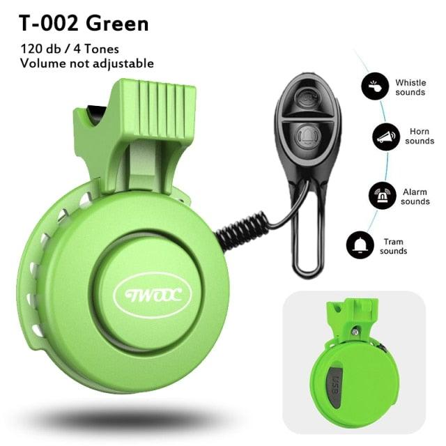 Bike Bell Charging Speaker USB Recharged Mini Electric Bike Horn 4 Modes Cycling Electric Bicycle Accessories For Scooter Electric Bike Horn Cycling Bicycle Scooter Horn Battery Waterproof Bicycle Accessories For Kid
