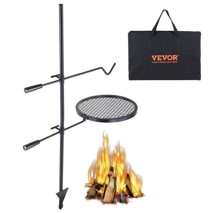 Swivel Campfire Grill – 360° Adjustable Fire Pit Cooking Grate