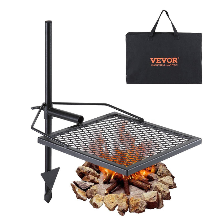 Swivel Campfire Grill – 360° Adjustable Fire Pit Cooking Grate