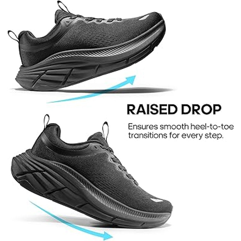 Nortiv8 Womens Size 9 Black Lace Up Elevated Cushioned Walking Athletic Shoes