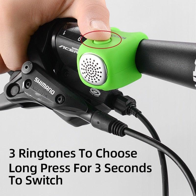 Lightweight Portable Bicycle Bell Electric Horn Mountain Bike Bell Accessories 90dB Cycling Handlebar Silica Gel Shell Electric Cycling Bells Water Resistant Cycling Bells Horn Loud Bicycle Horns Bicycle Accessories