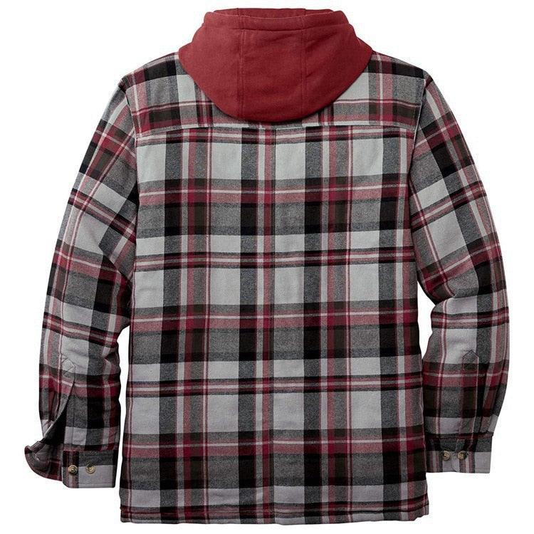 Men’s Autumn/Winter Plaid Hooded Jacket – Soft & Warm Casual Shirt