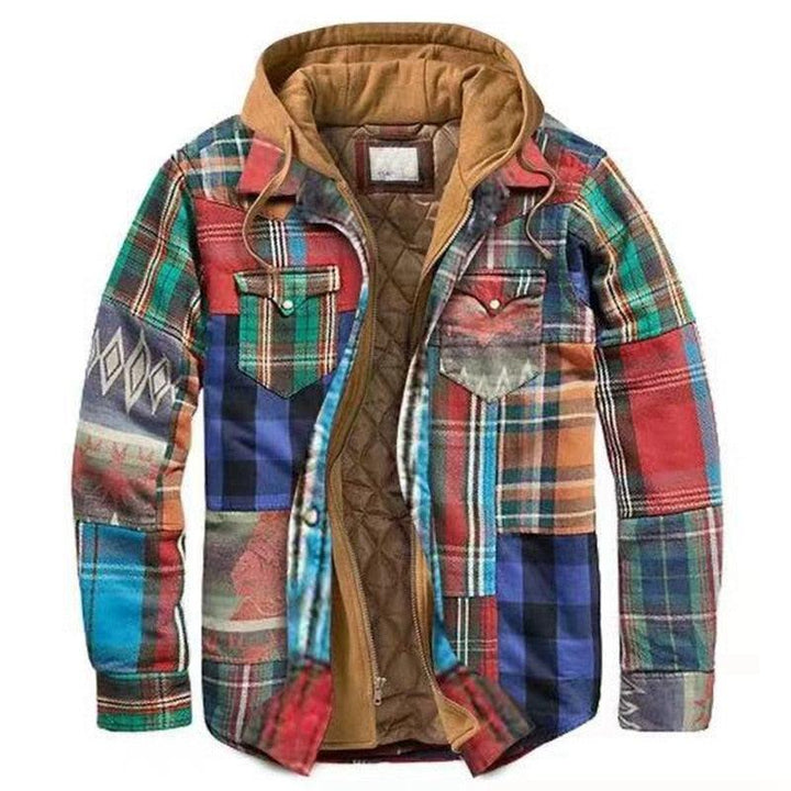 Men’s Autumn/Winter Plaid Hooded Jacket – Soft & Warm Casual Shirt