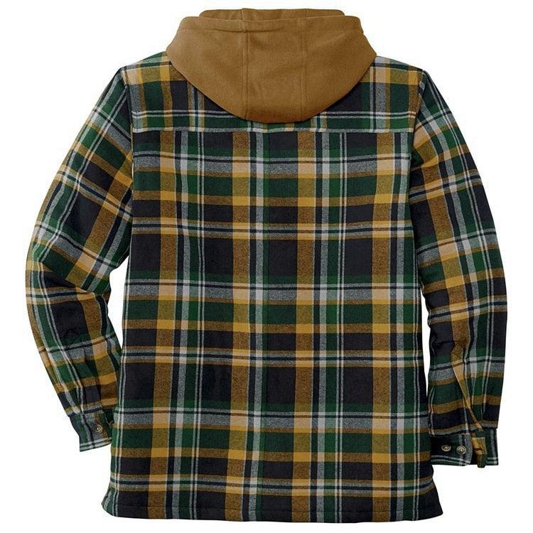 Men’s Autumn/Winter Plaid Hooded Jacket – Soft & Warm Casual Shirt